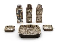 Collection of Six Baca Pieces Royal Copenhagen, Denmark