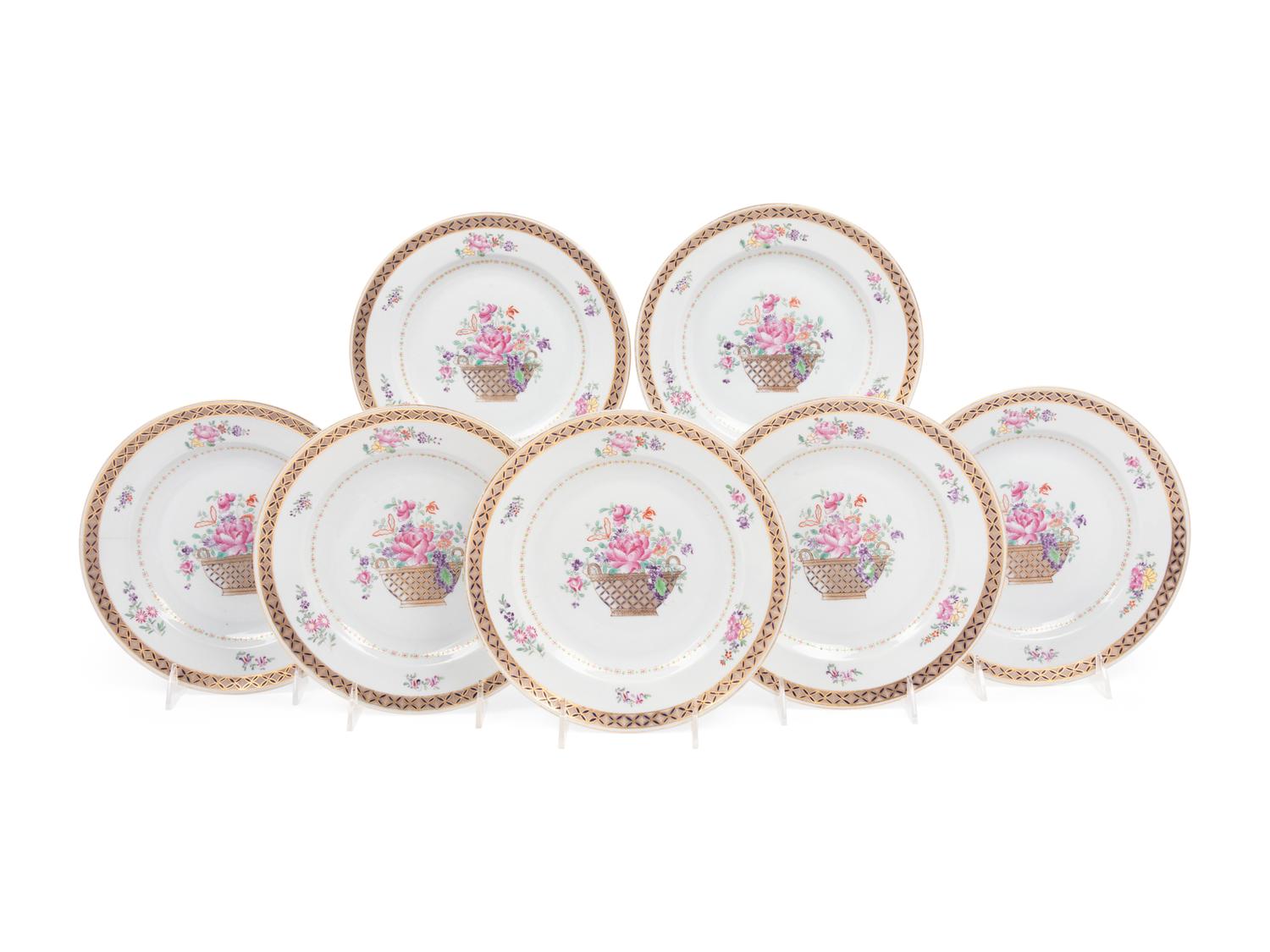 A Set of Seven Chinese Export Porcelain Plates