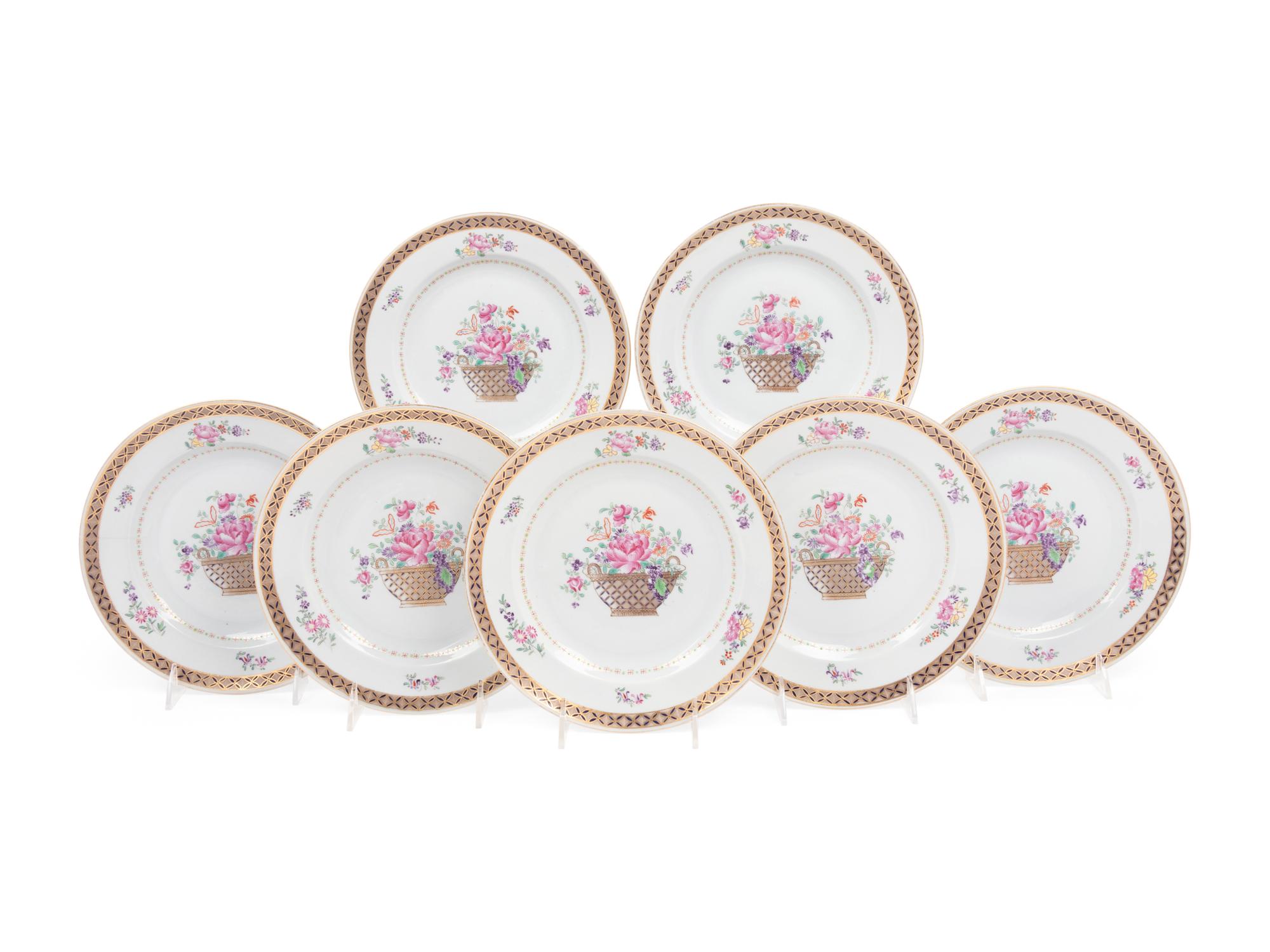 A Set of Seven Chinese Export Porcelain Plates