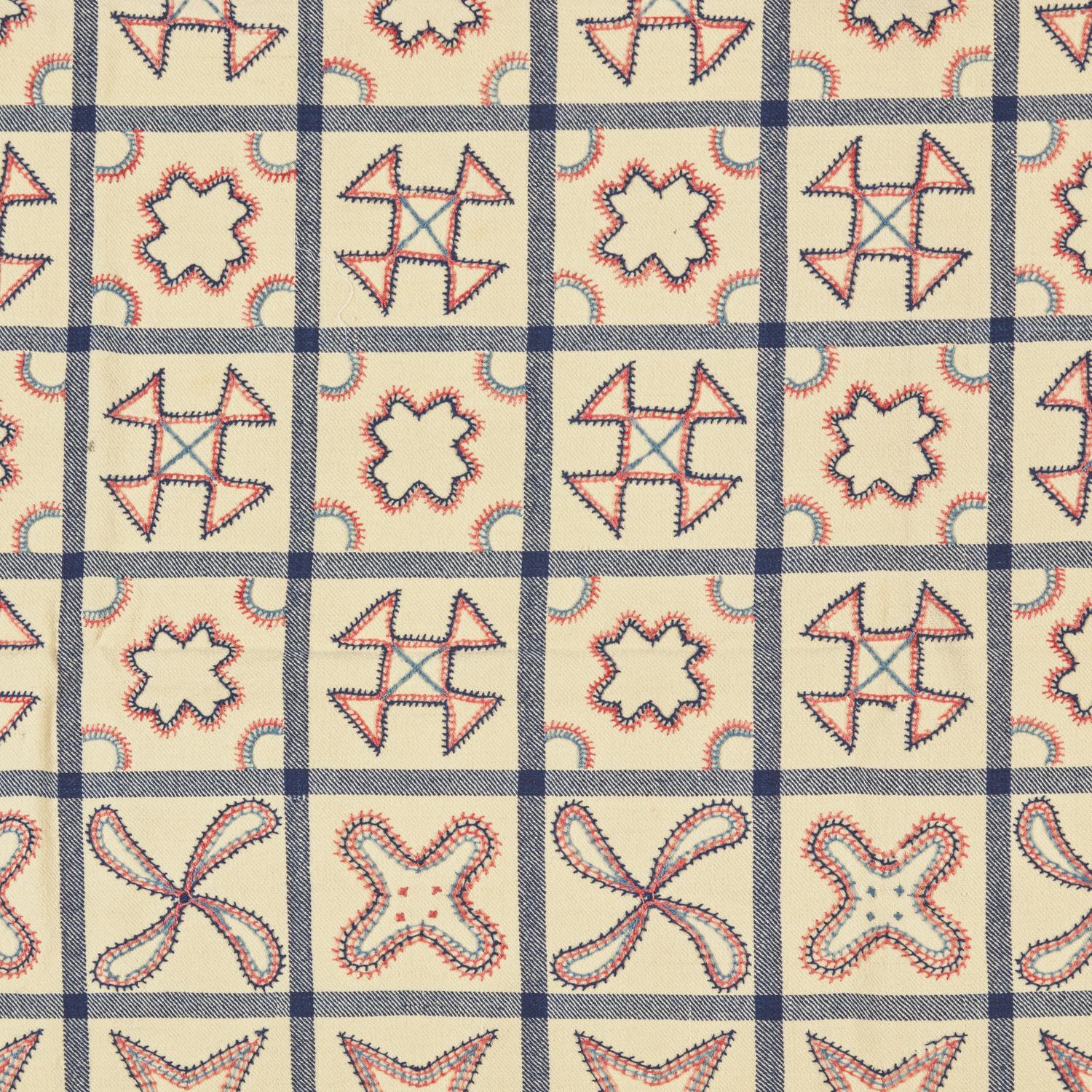 An Embroidered and Woven Wool Blanket
