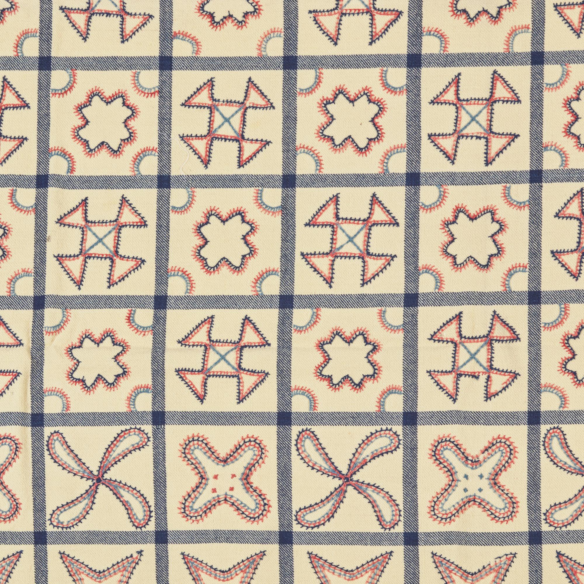 An Embroidered and Woven Wool Blanket