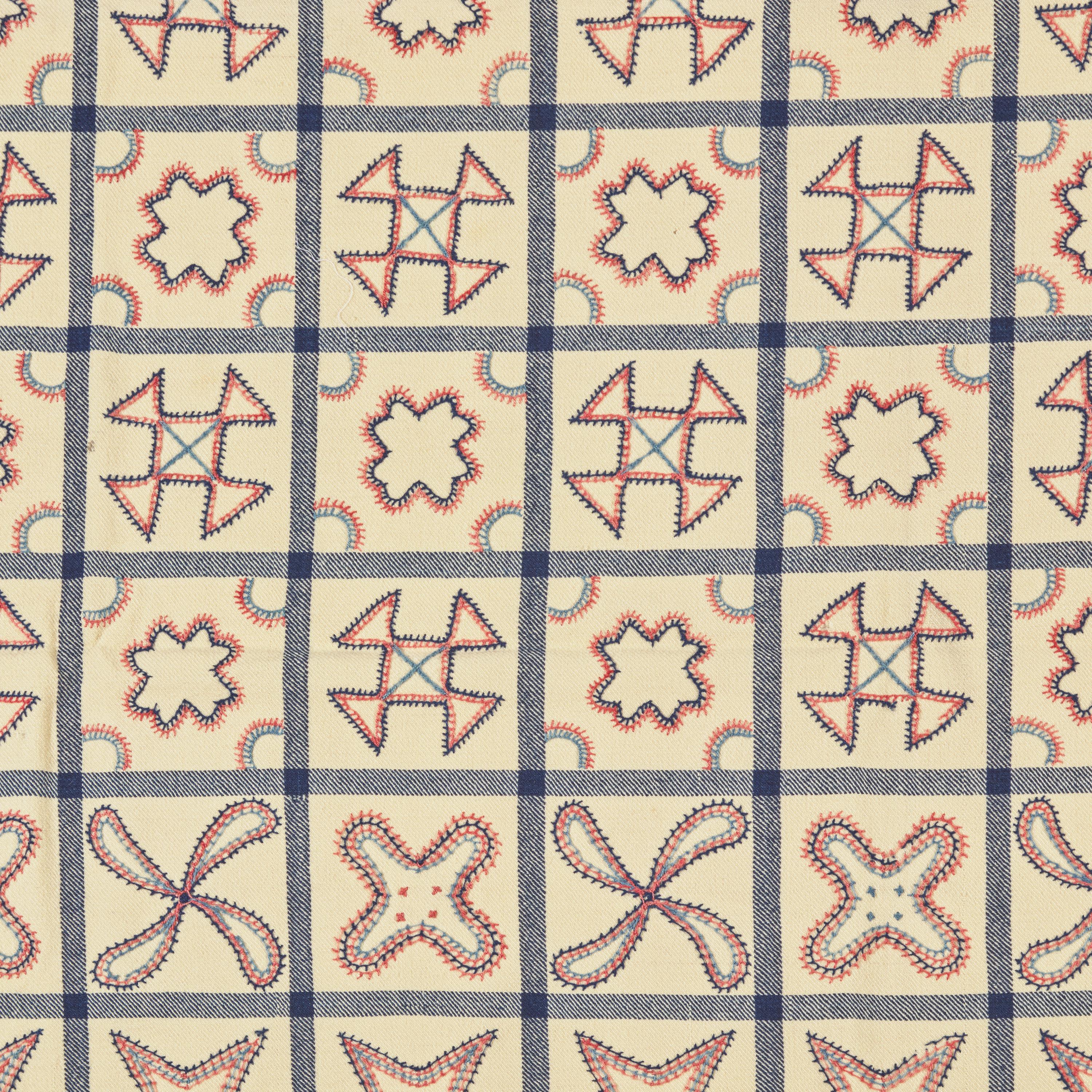 An Embroidered and Woven Wool Blanket