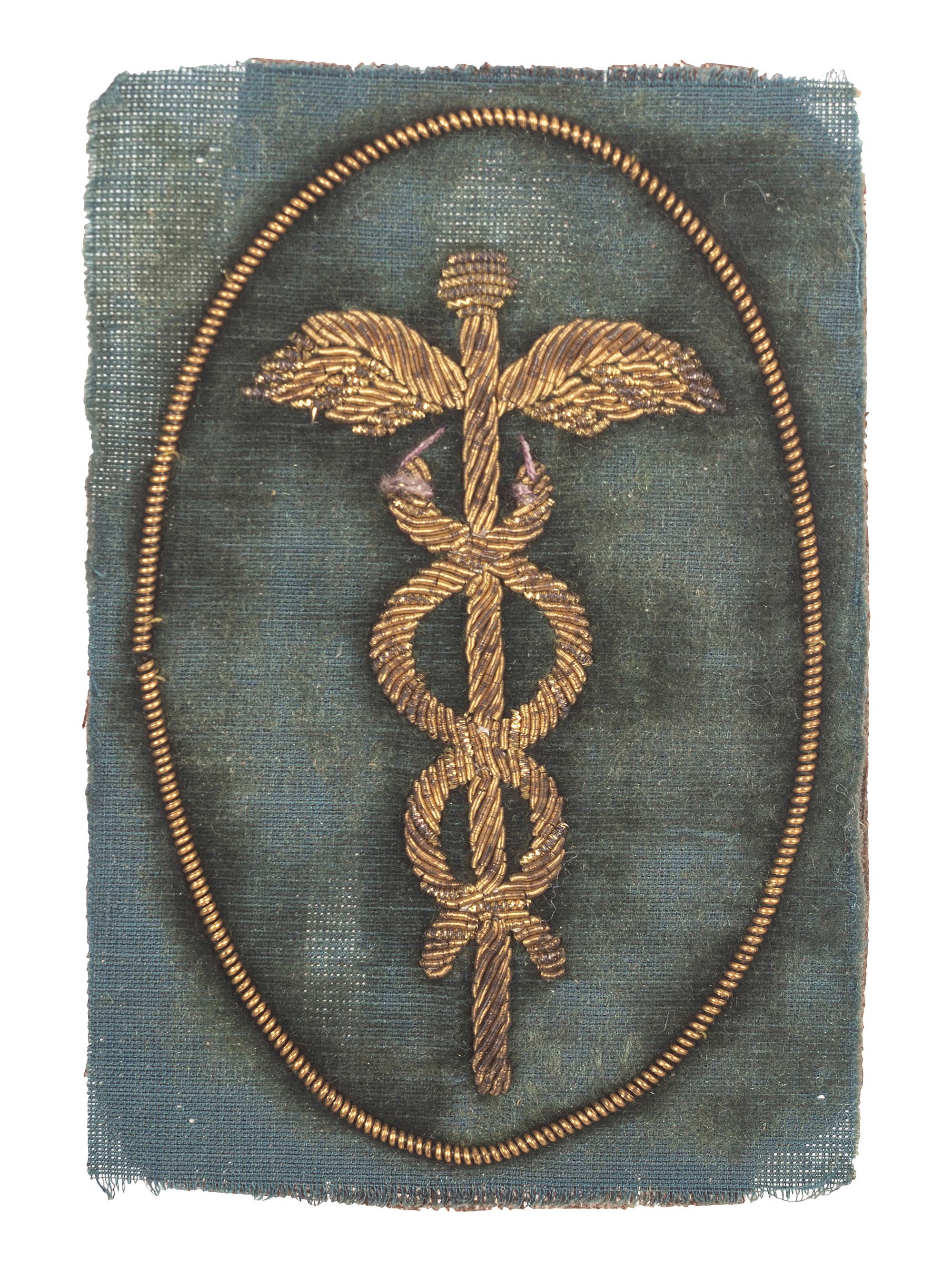 [CIVIL WAR]. Medical insignia featuring gold bullion caduceus.