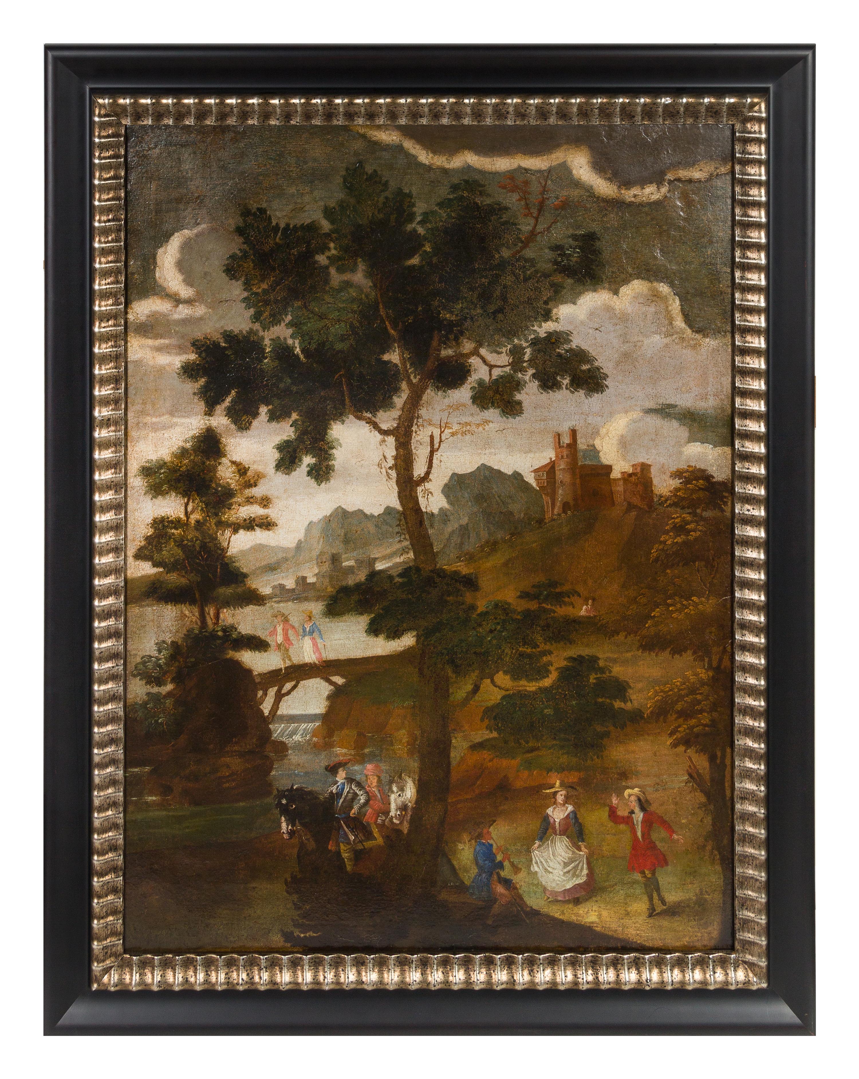 Continental School, (17th/18th Century), Landscape with Figures