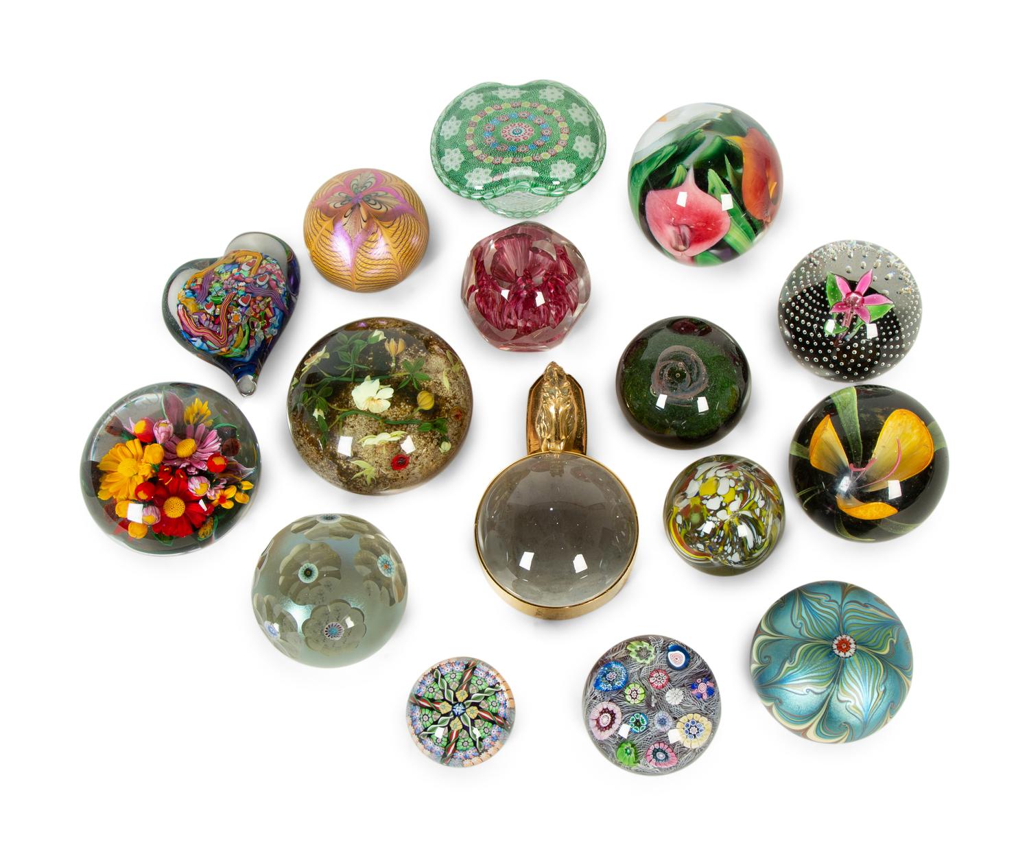 Sixteen Glass Paperweights
