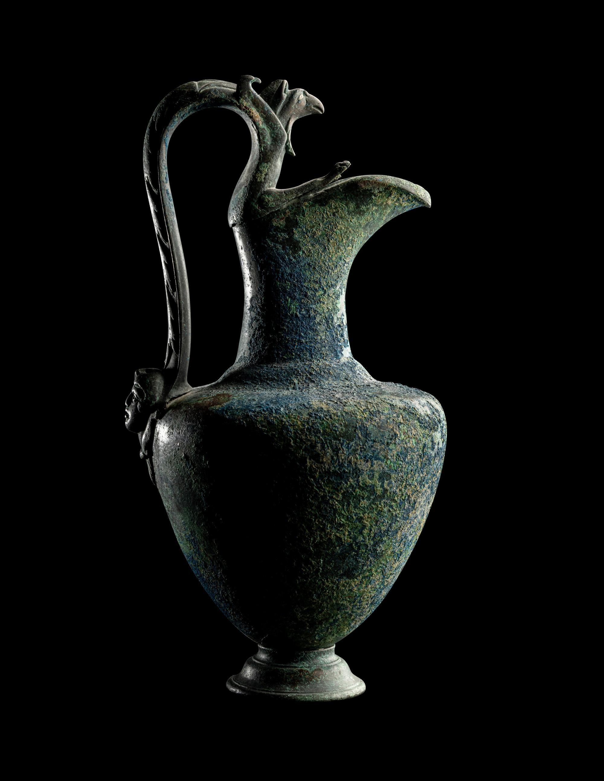 A Roman Bronze Beaked Oinochoe