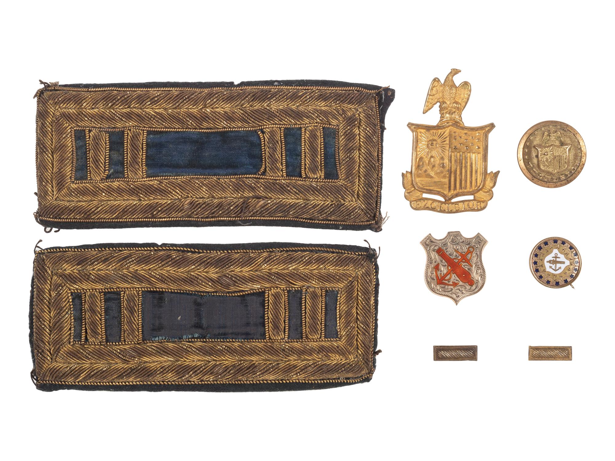 [CIVIL WAR]. Insignia attributed to Edward Lounsbery, Company B, 179th New York Infantry, comprising: