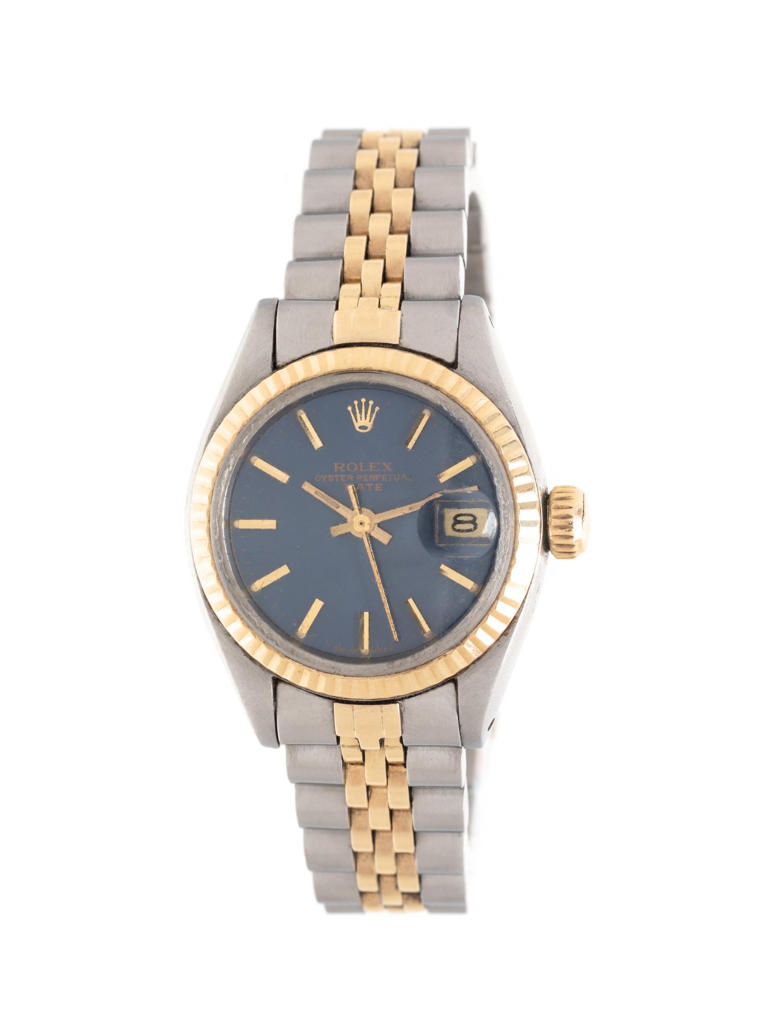 ROLEX, REF. 6917 STAINLESS STEEL AND 14K YELLOW GOLD 'OYSTER PERPETUAL DATE' WATCH