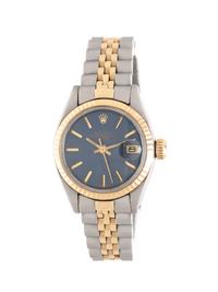 ROLEX, REF. 6917 STAINLESS STEEL AND 14K YELLOW GOLD 'OYSTER PERPETUAL DATE' WATCH