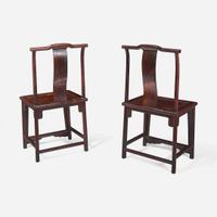 A pair of Chinese hardwood and jichimu side chairs 雞翅木座椅一對 19th / 20th century ???????