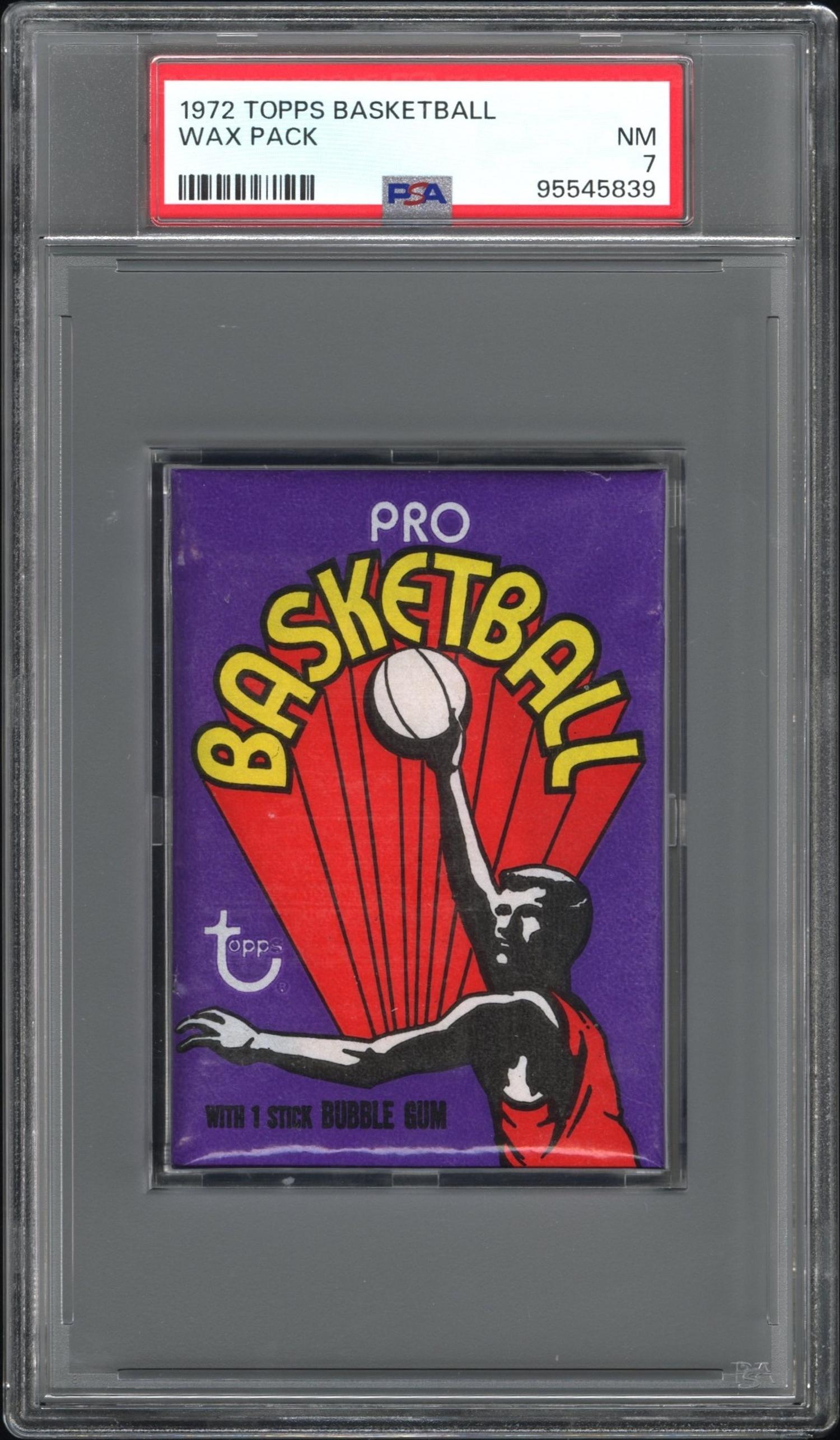A Sealed Unopened 1972 Topps Basketball Wax Pack (PSA 7 NM) - Possible Julius Erving Rookie
