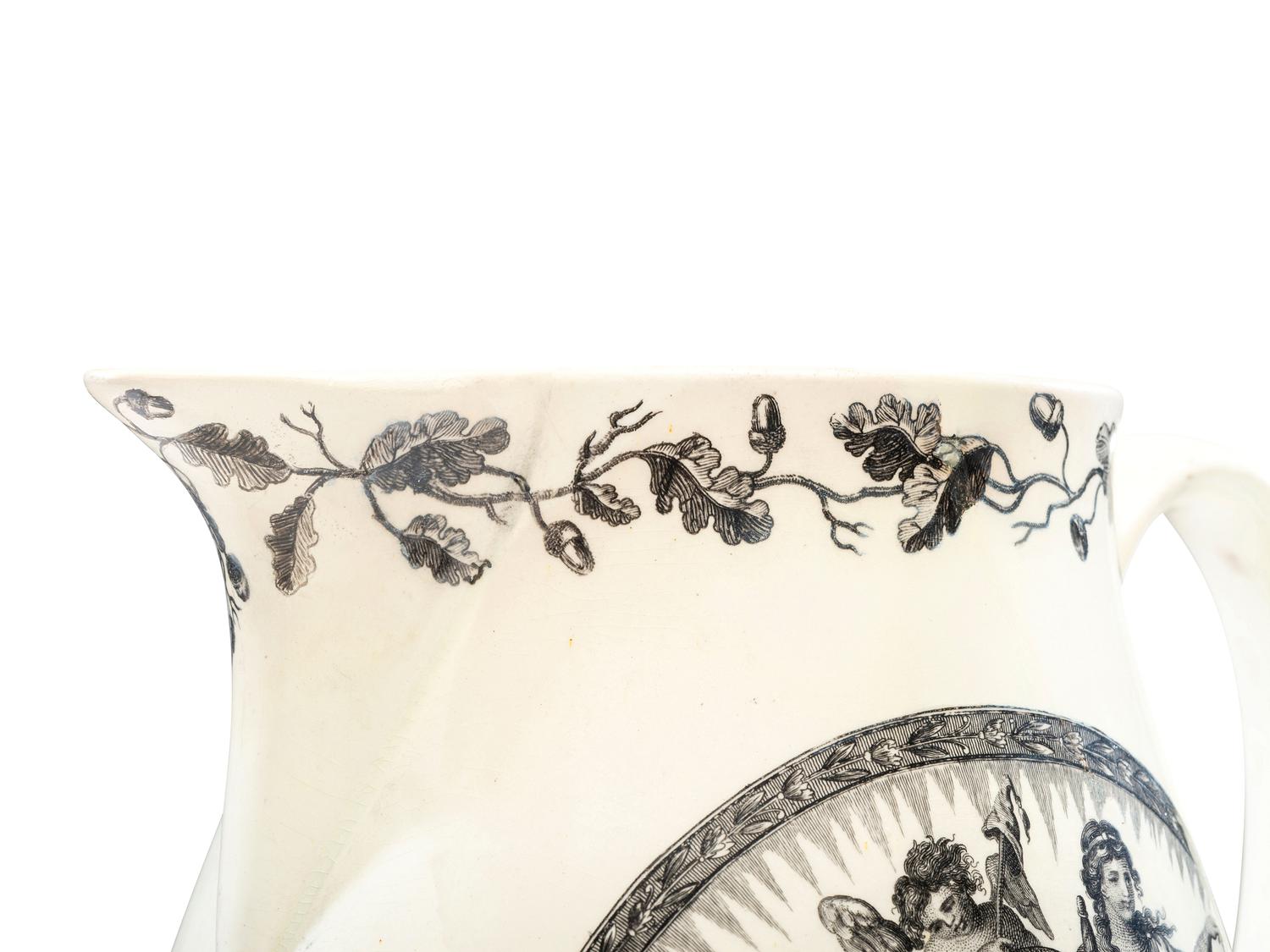 A Liverpool Creamware 'John Adams' Pitcher