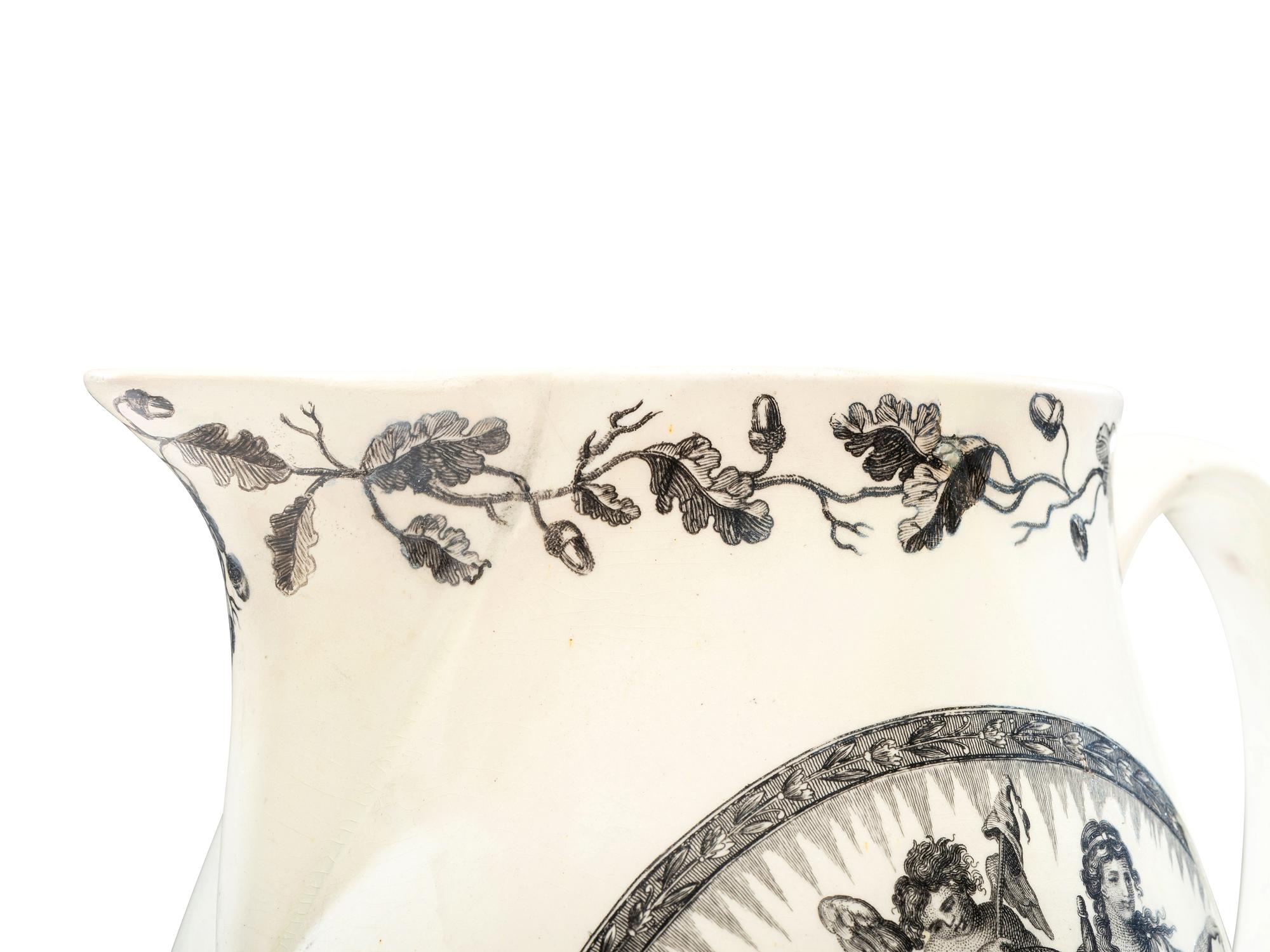 A Liverpool Creamware 'John Adams' Pitcher