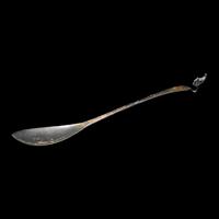 A Chinese Silver 'Dragon-Handle' Tea Ladle, Liao Dynasty — 辽 银龙首茶匙