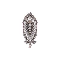 FRENCH, ANTIQUE, DIAMOND PENDANT/BROOCH