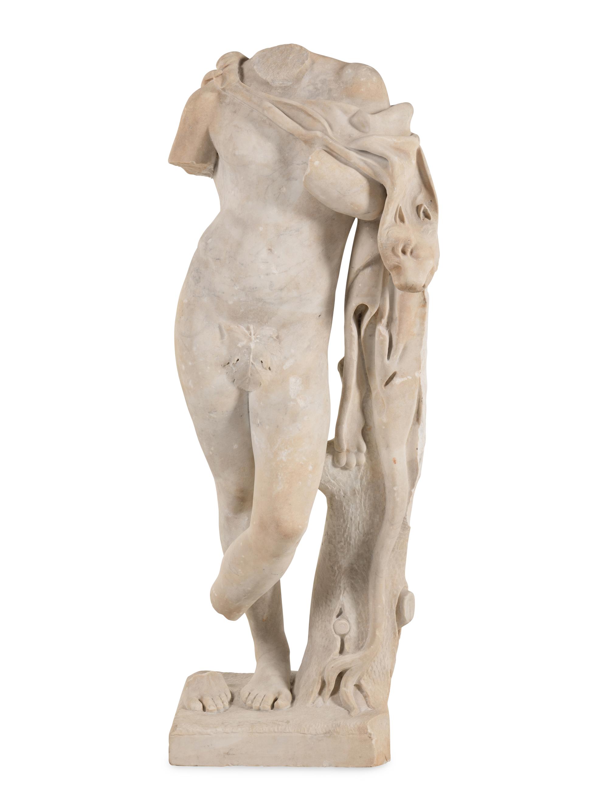 A Grand Tour Carved Marble Figure of Dionysus
