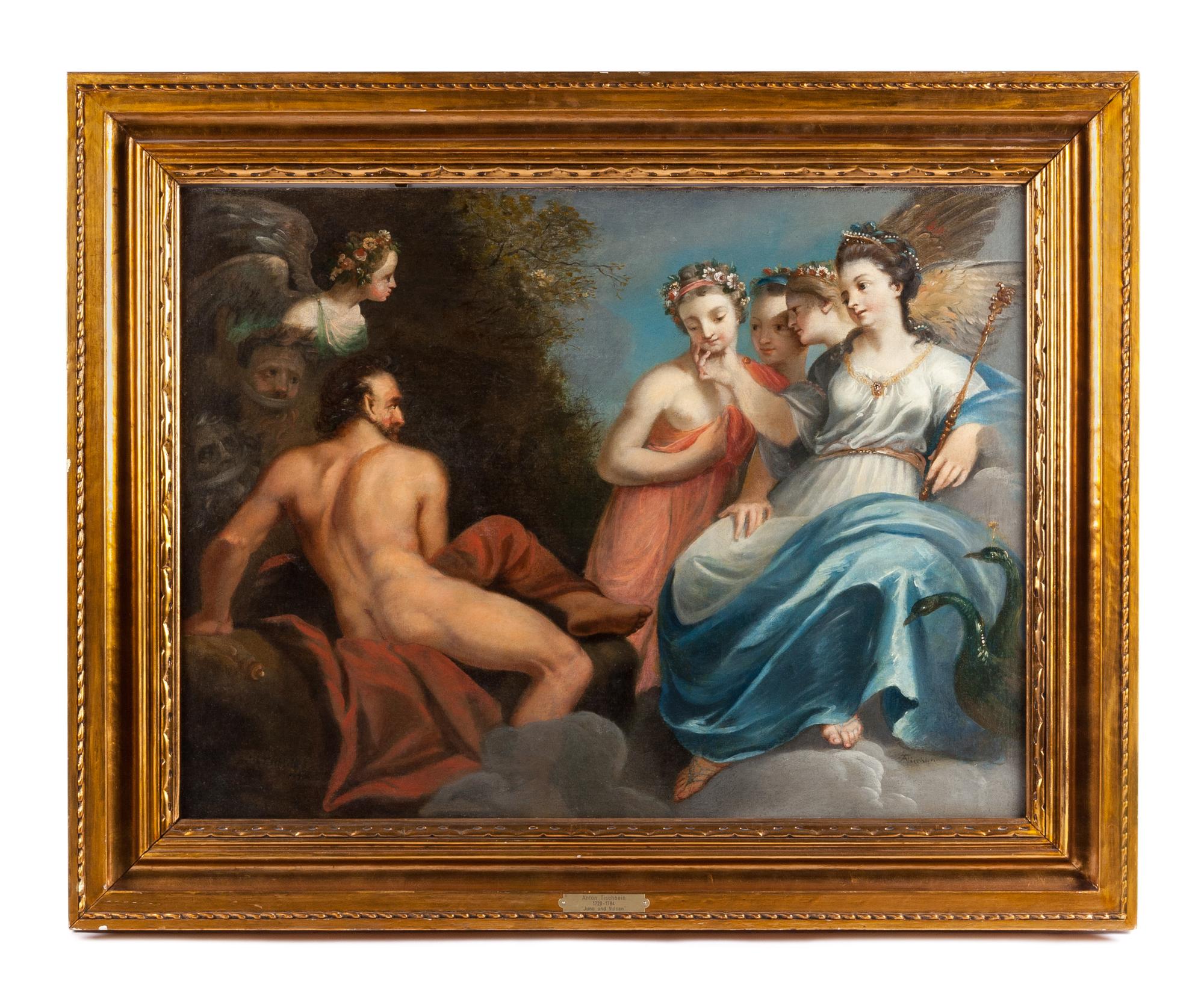 Manner of Anton Johann Tischbein, (German, 18th Century), Juno and Vulcan