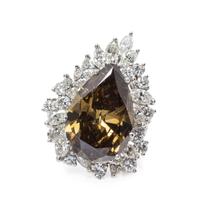 A Platinum, Fancy Colored Diamond and Diamond Ring, 10.20 dwts.
