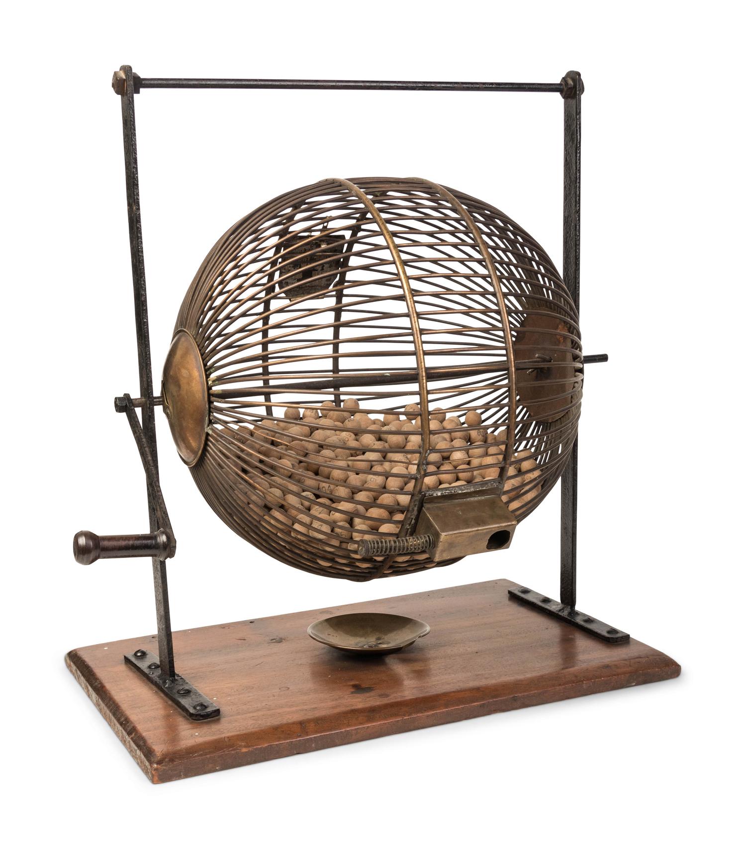 An English Mahogany Mounted Lottery Wheel