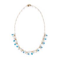 MELINDA LAWTON, CULTURED PEARL, BLUE TOPAZ, AND ROCK CRYSTAL QUARTZ NECKLACE