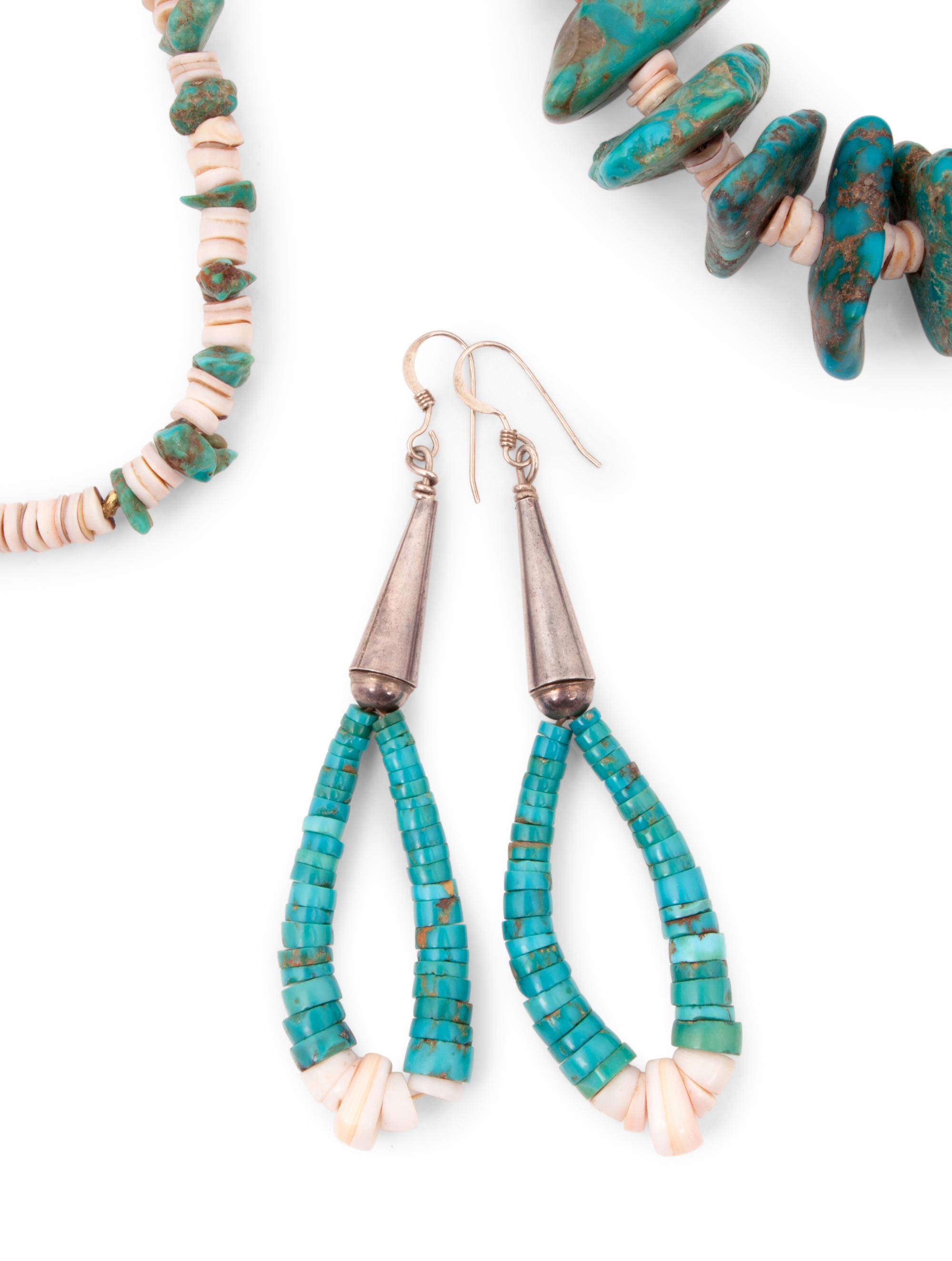 Pueblo Turquoise Nugget Necklace, with Joclas and Matching Earrings