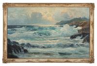 Crashing Waves Along the Shore