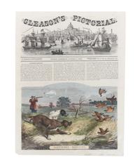 Six Hand Colored Woodblock Hunting Prints Height 14 x width 9 3/4 inches. — LATE 19TH CENTURY