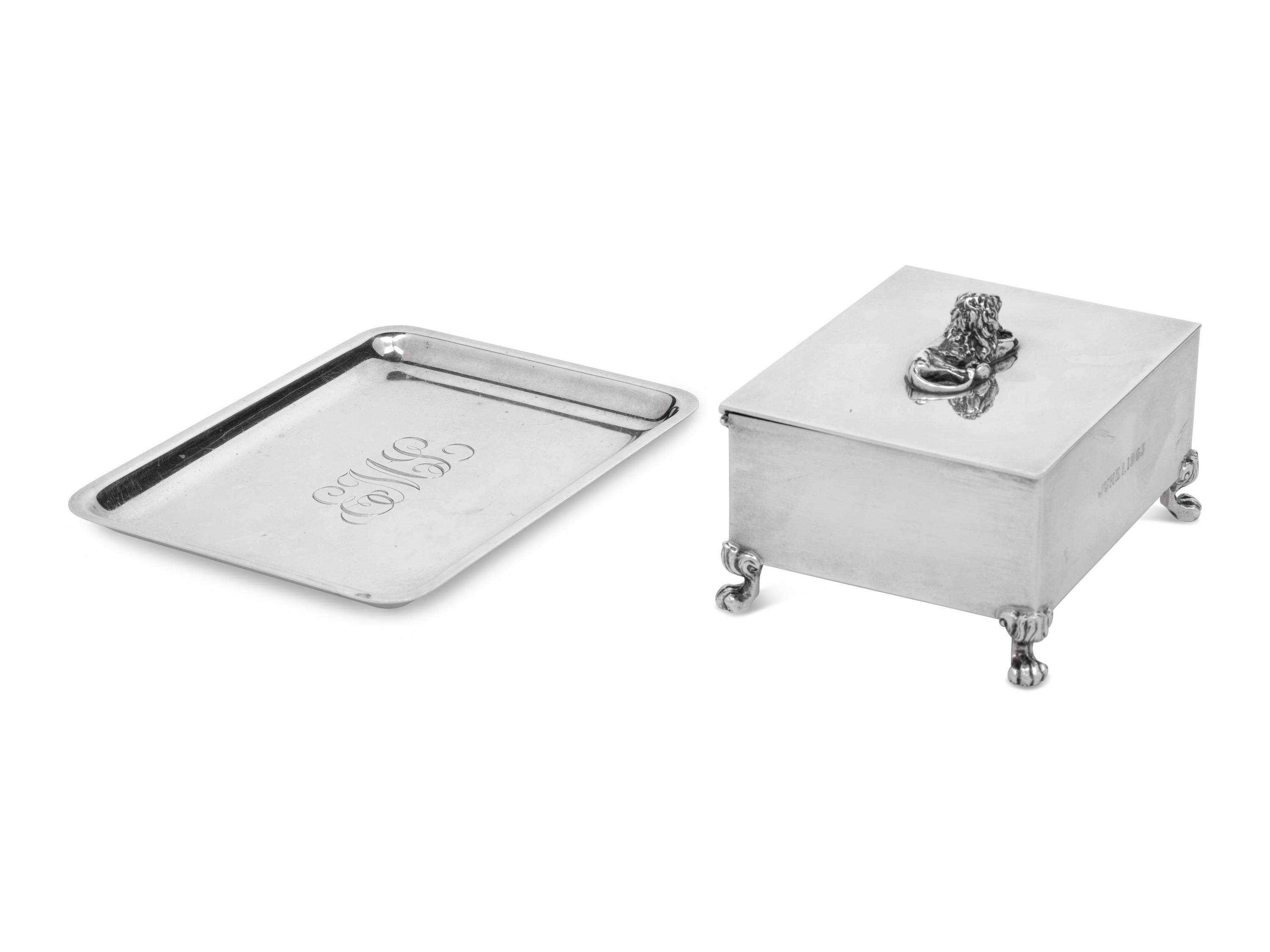 A Tiffany and Co. Casket together with a Tiffany and Co. Dish