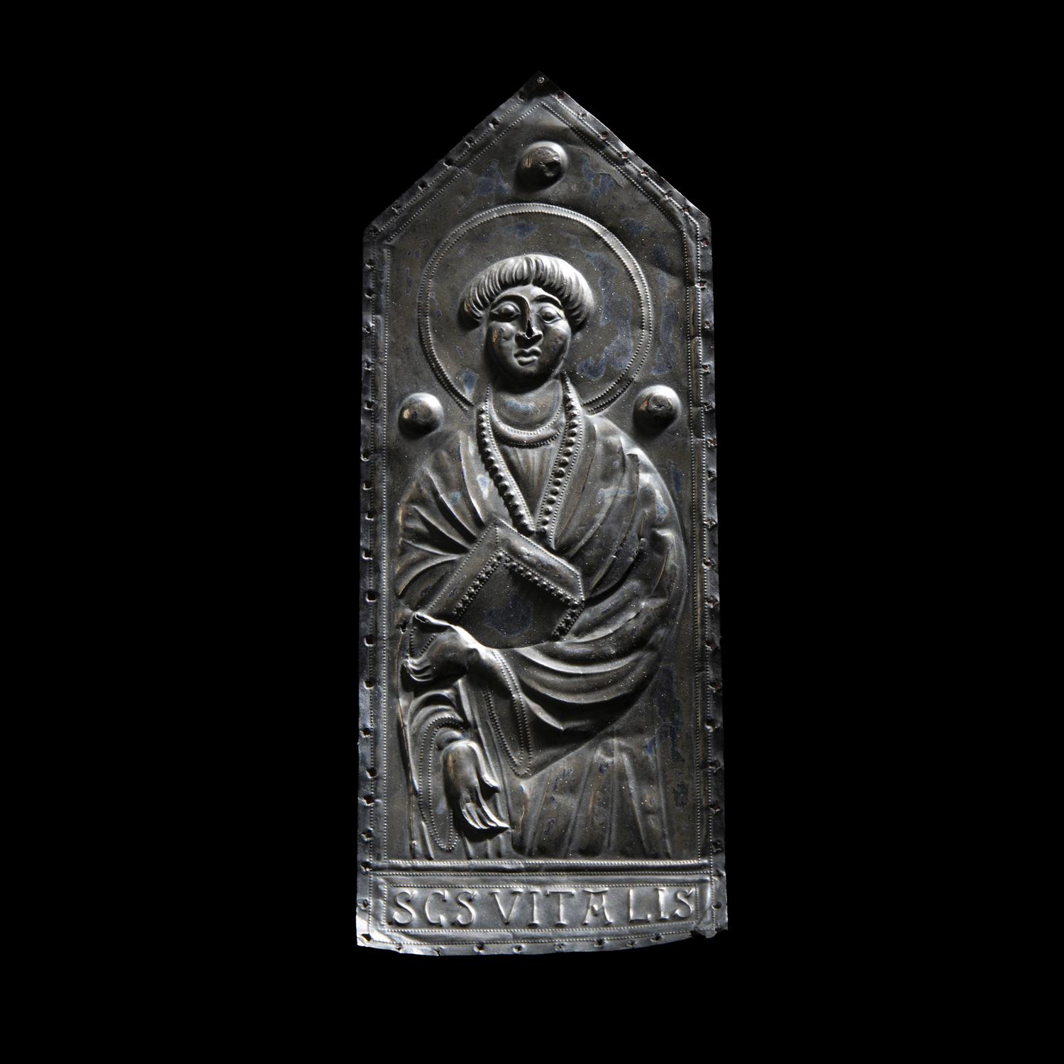 A Medieval Silver Repoussé Plaque with St. Vitalis of Gaza