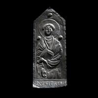 A Medieval Silver Repoussé Plaque with St. Vitalis of Gaza