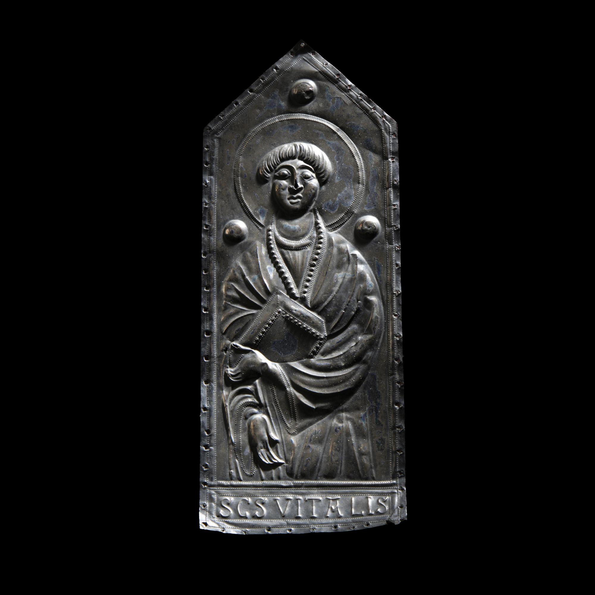 A Medieval Silver Repoussé Plaque with St. Vitalis of Gaza