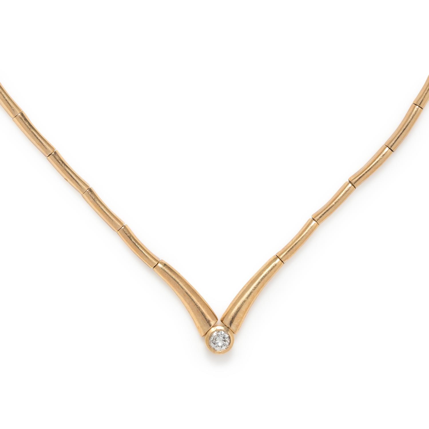 YELLOW GOLD AND DIAMOND COLLAR NECKLACE