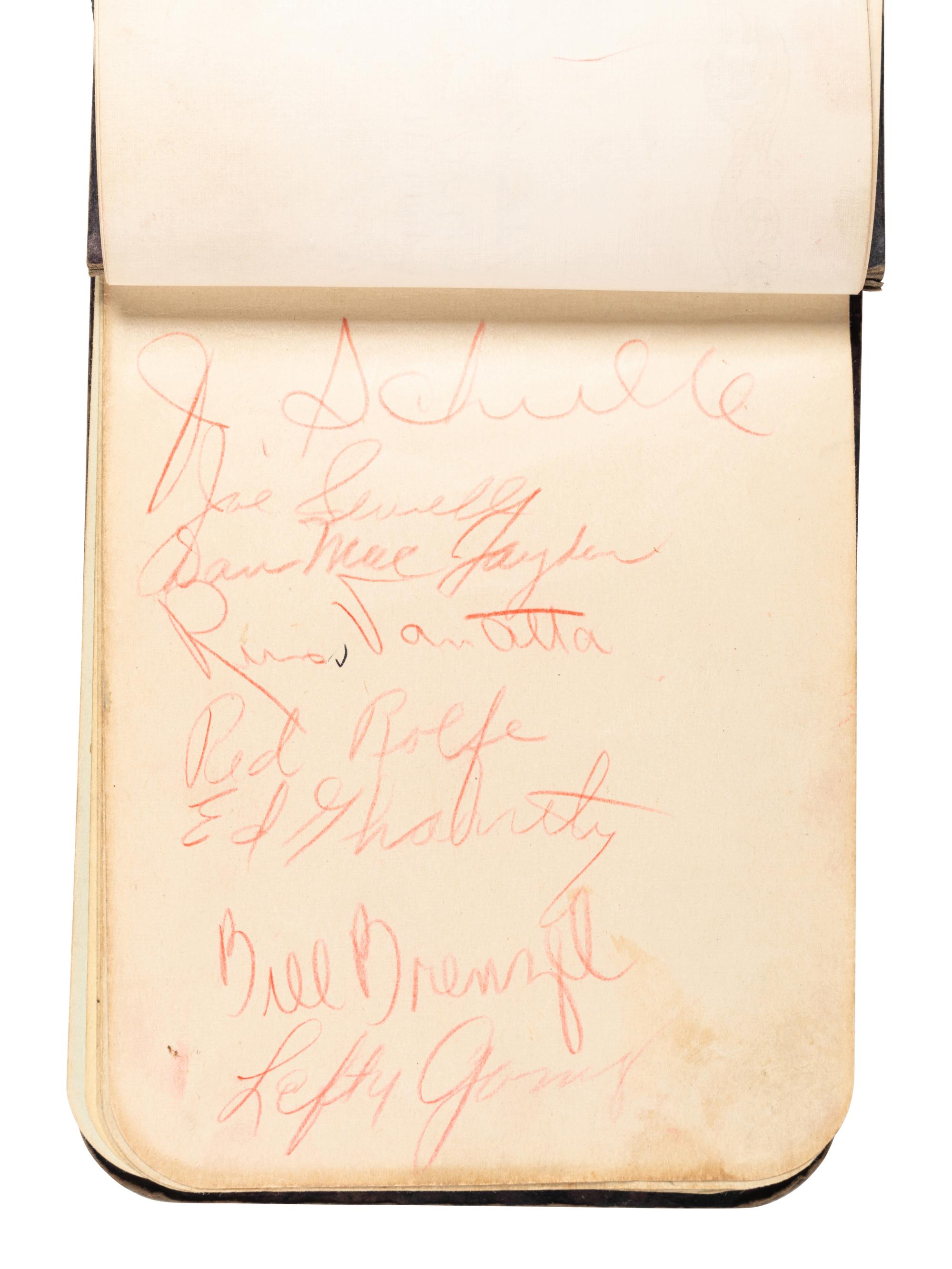 A 1930s Multi-Signed Autograph 1930s Baseball Autograph Book Including Jimmie Foxx (Beckett Authentication Services Letter BAS Certified),