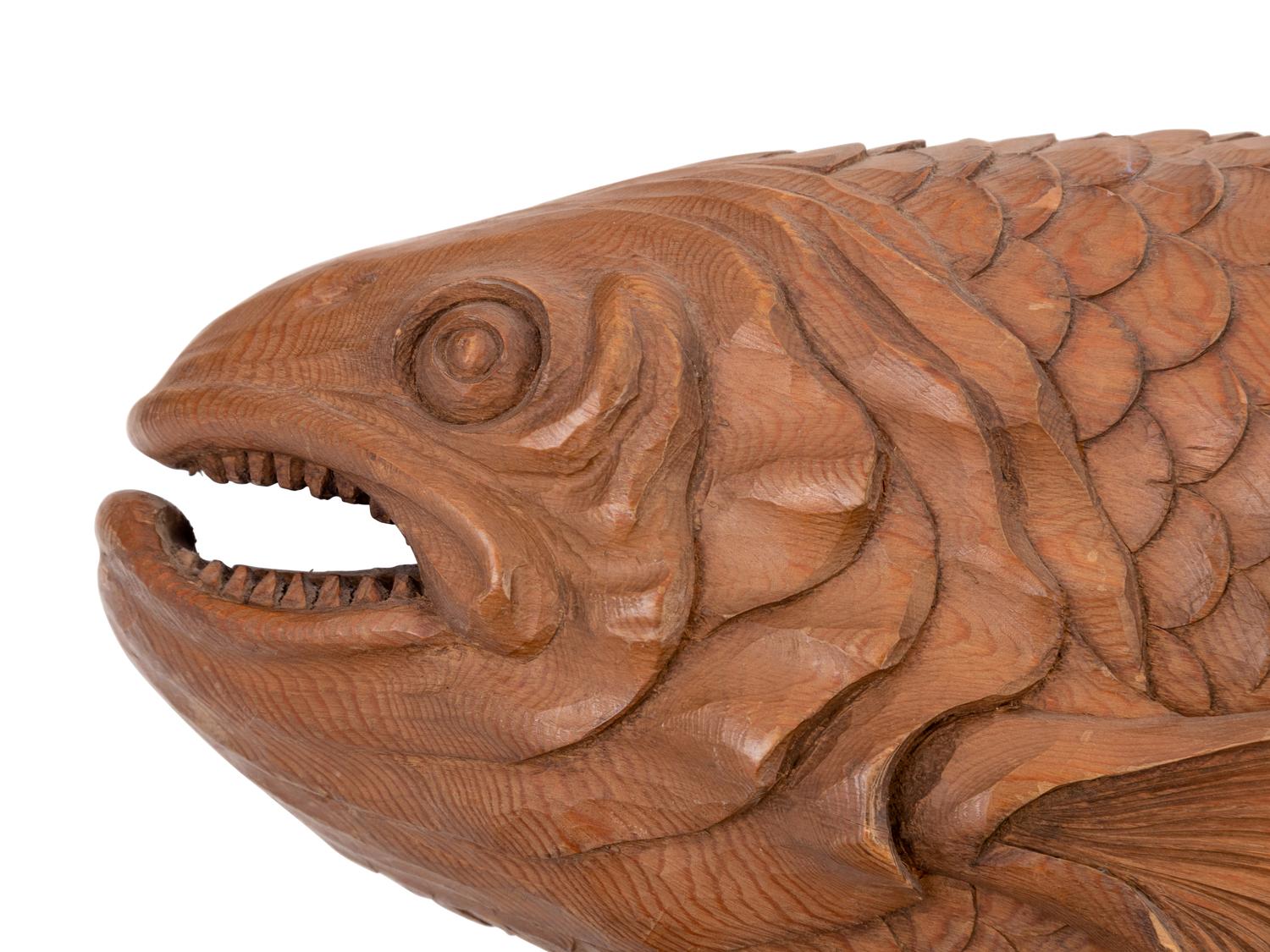 A Carved Pine Fishmonger Shop Sign
