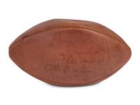 A Group of Two Hall of Fame Multi Signed Autograph Official Game Footballs (Including Johnny Unitas, Otto Graham, Gale Sayers and George Blanda)