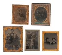 [EARLY PHOTOGRAPHY]. An assortment of hard images of couples and trios.