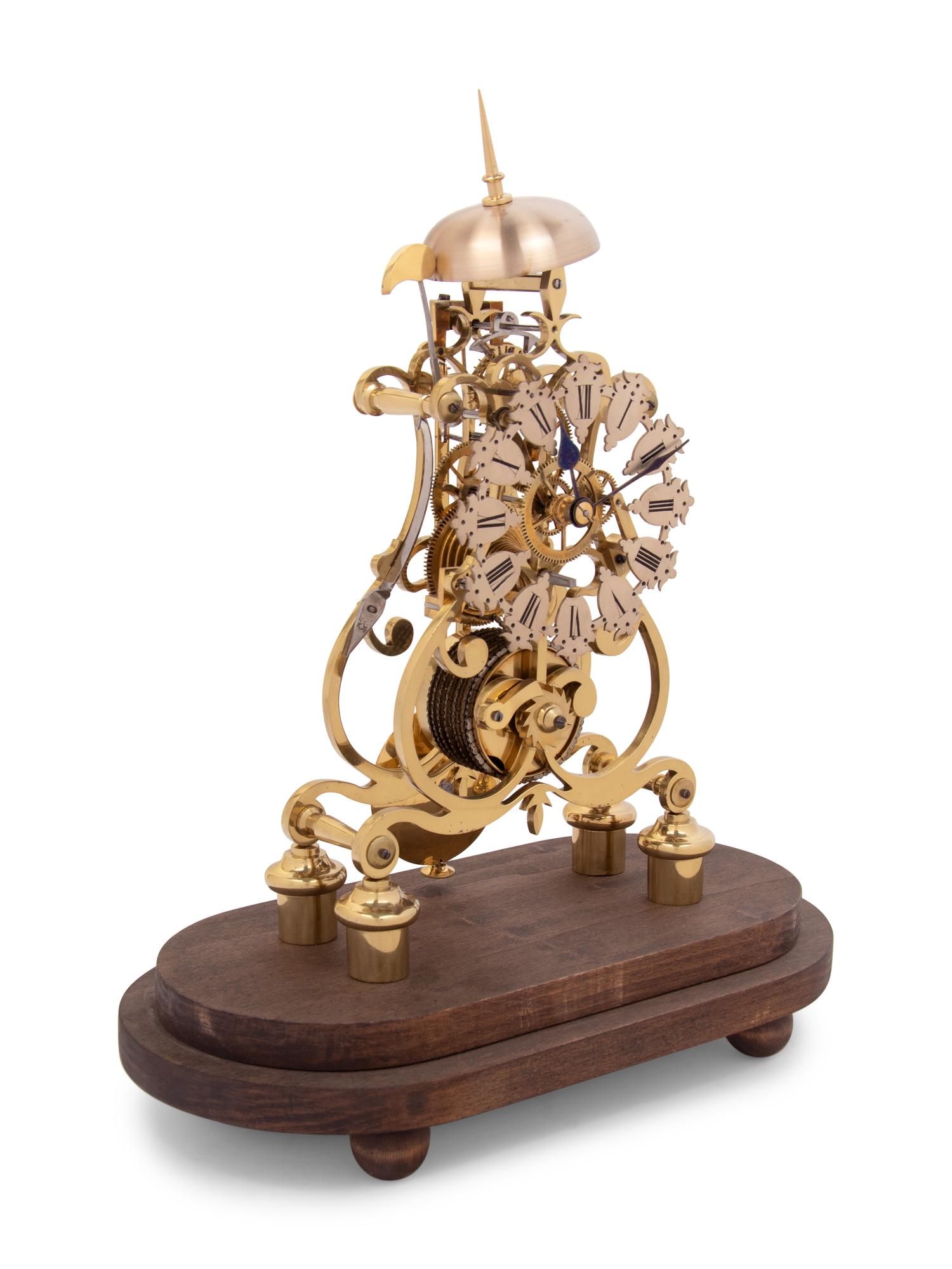 A Brass Skeleton Clock