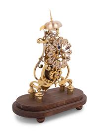 A Brass Skeleton Clock