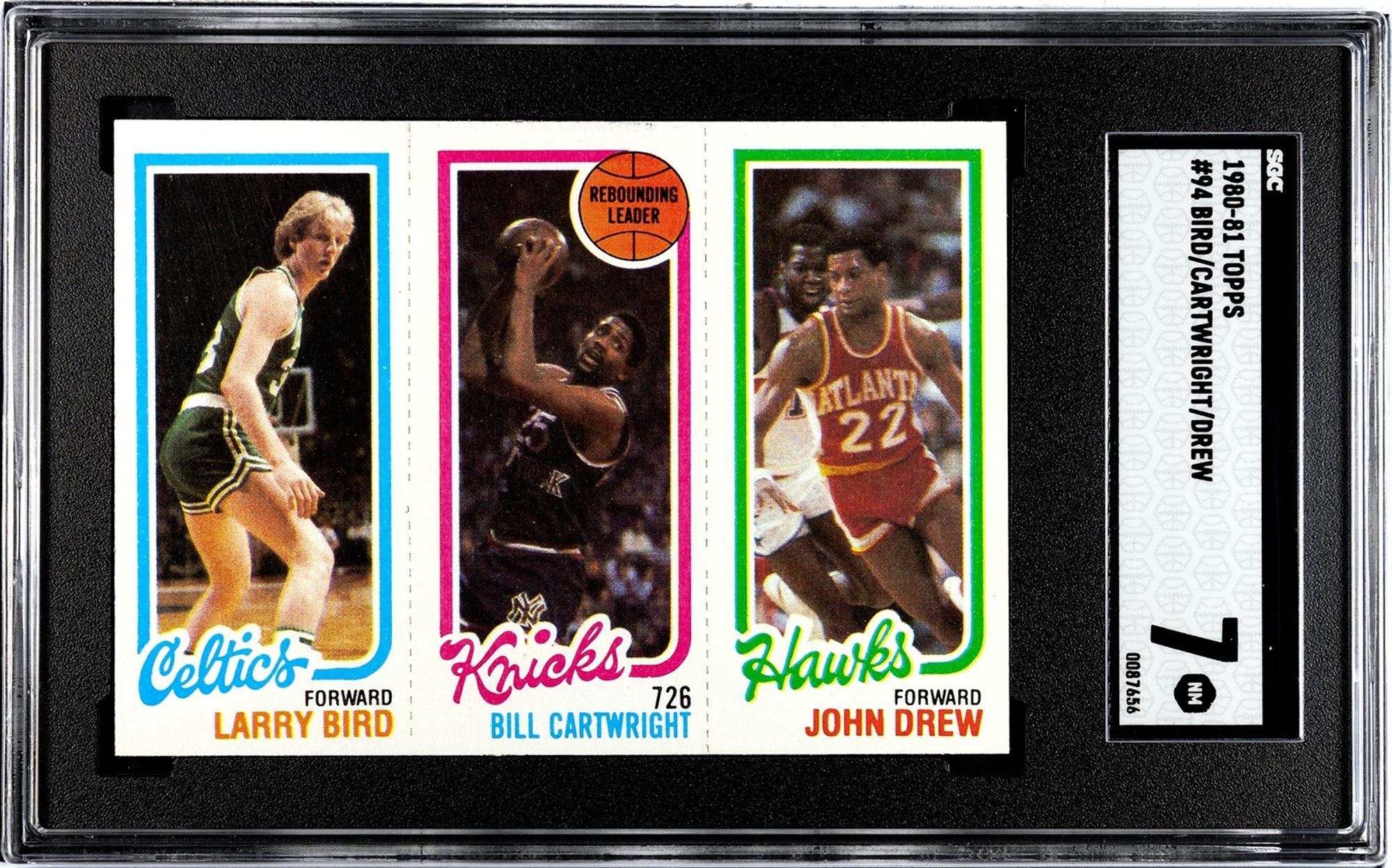 A Group of 1980-81 Topps Magic Johnson and Larry Bird Rookie Basketball Cards