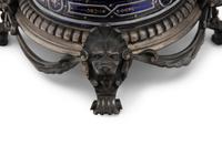 A Pair of Continental Gilt and Enameled Cobalt Glazed Porcelain Vases