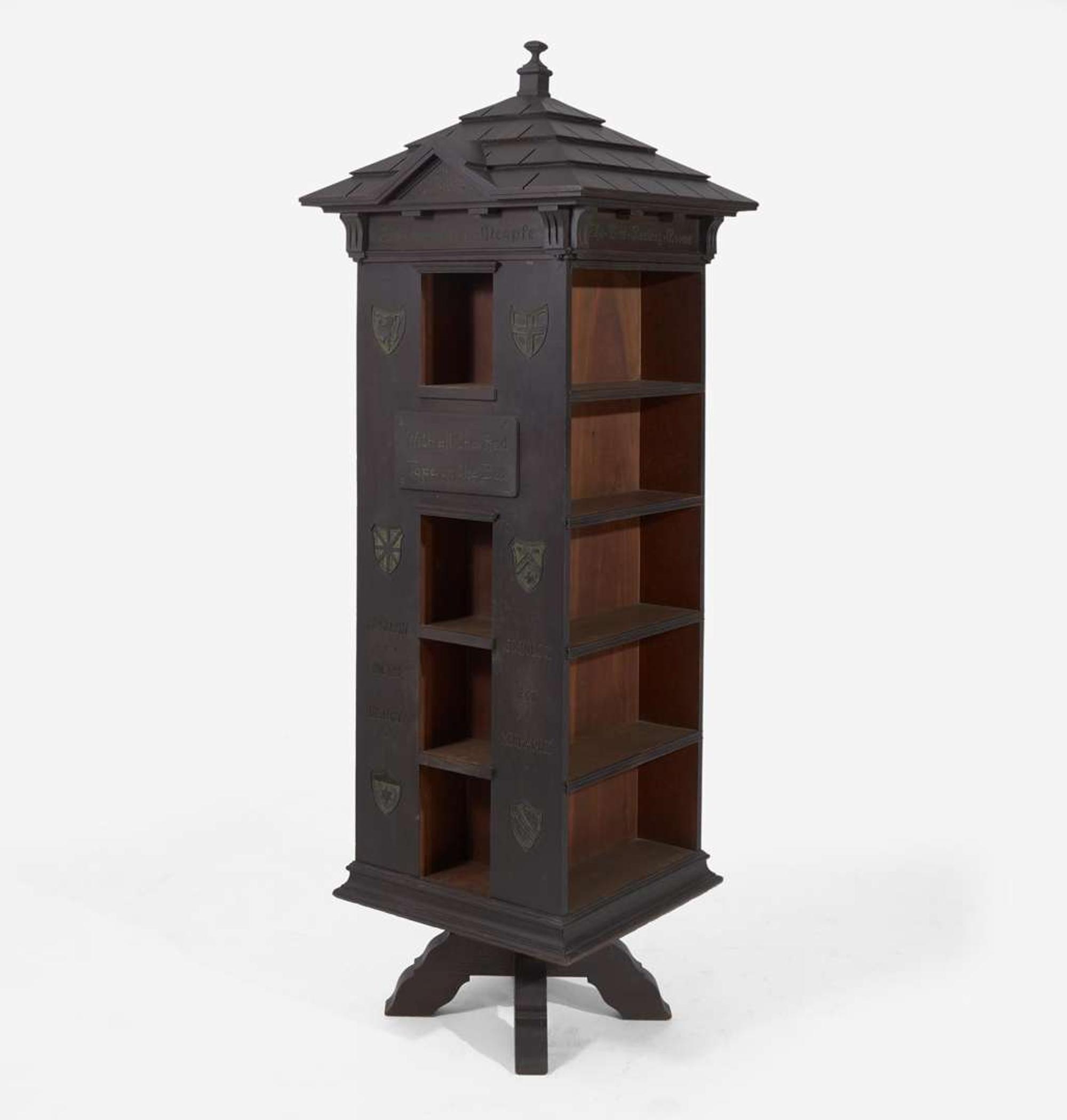 Seymour Easton (British, 1859-1916) "Tabard Inn Library" Revolving Bookcase, circa 1902