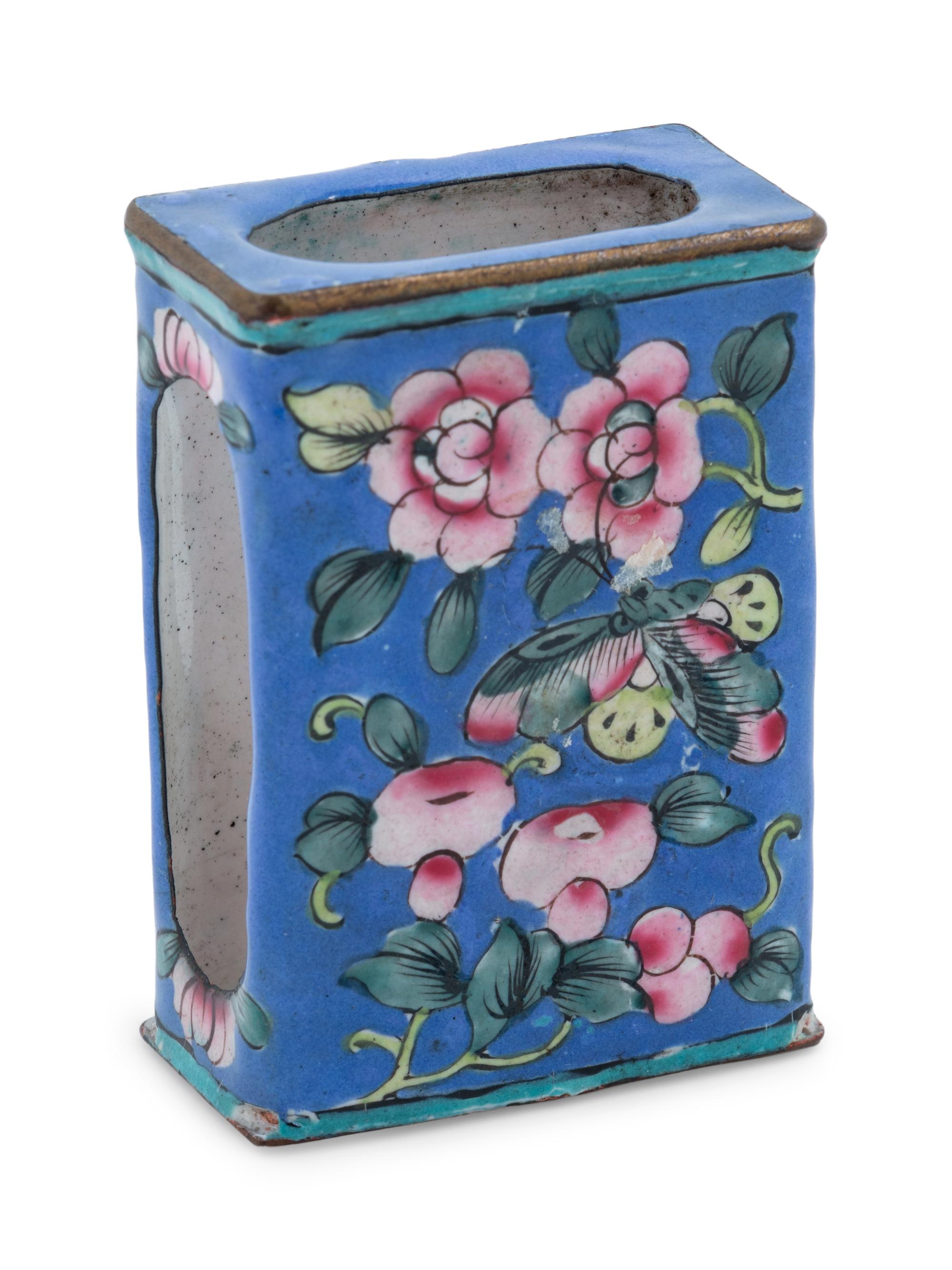 Thirteen Chinese Canton Enamel on Metal Articles