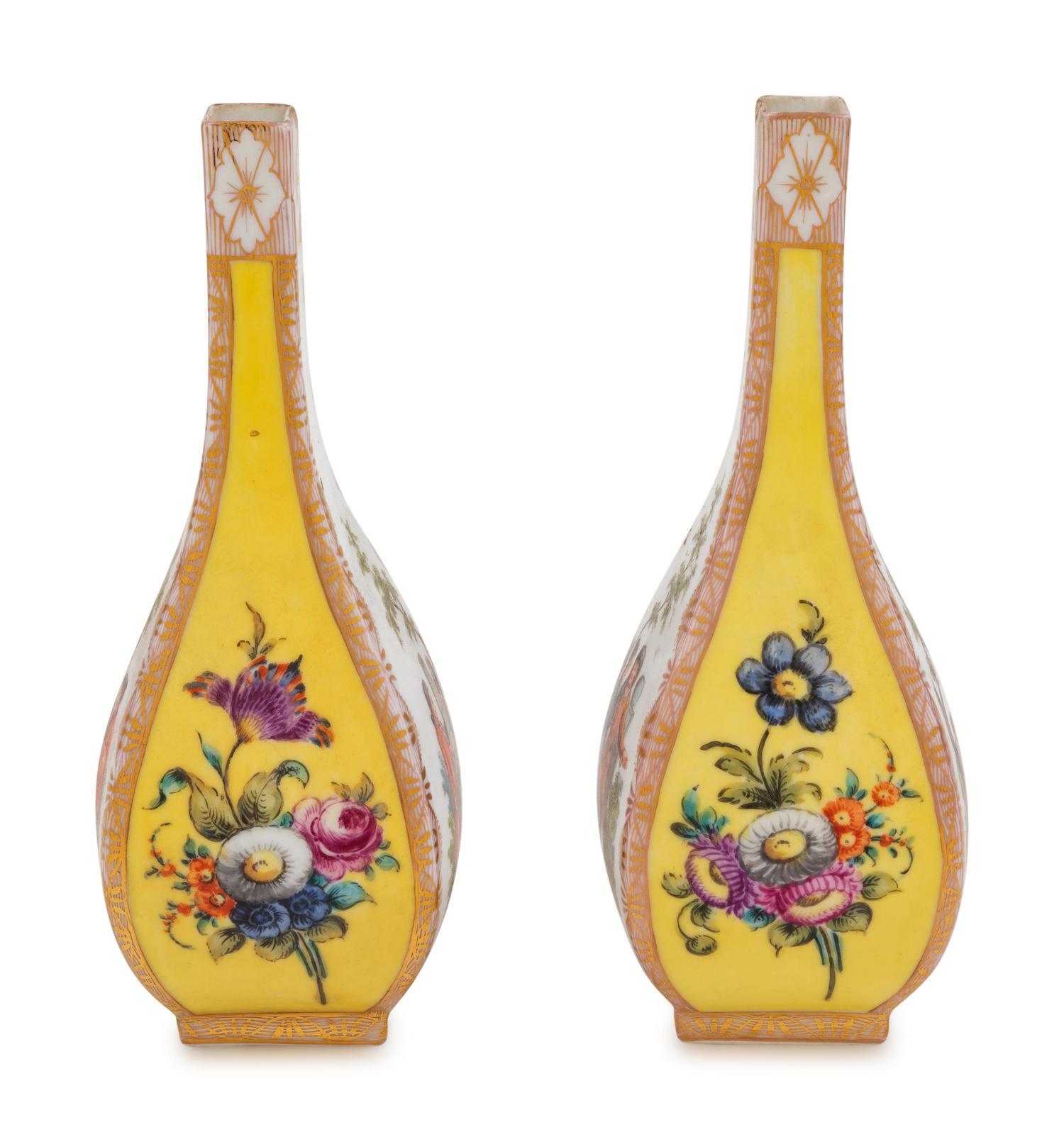 A Pair of Helena Wolfsohn Dresden Porcelain Vases