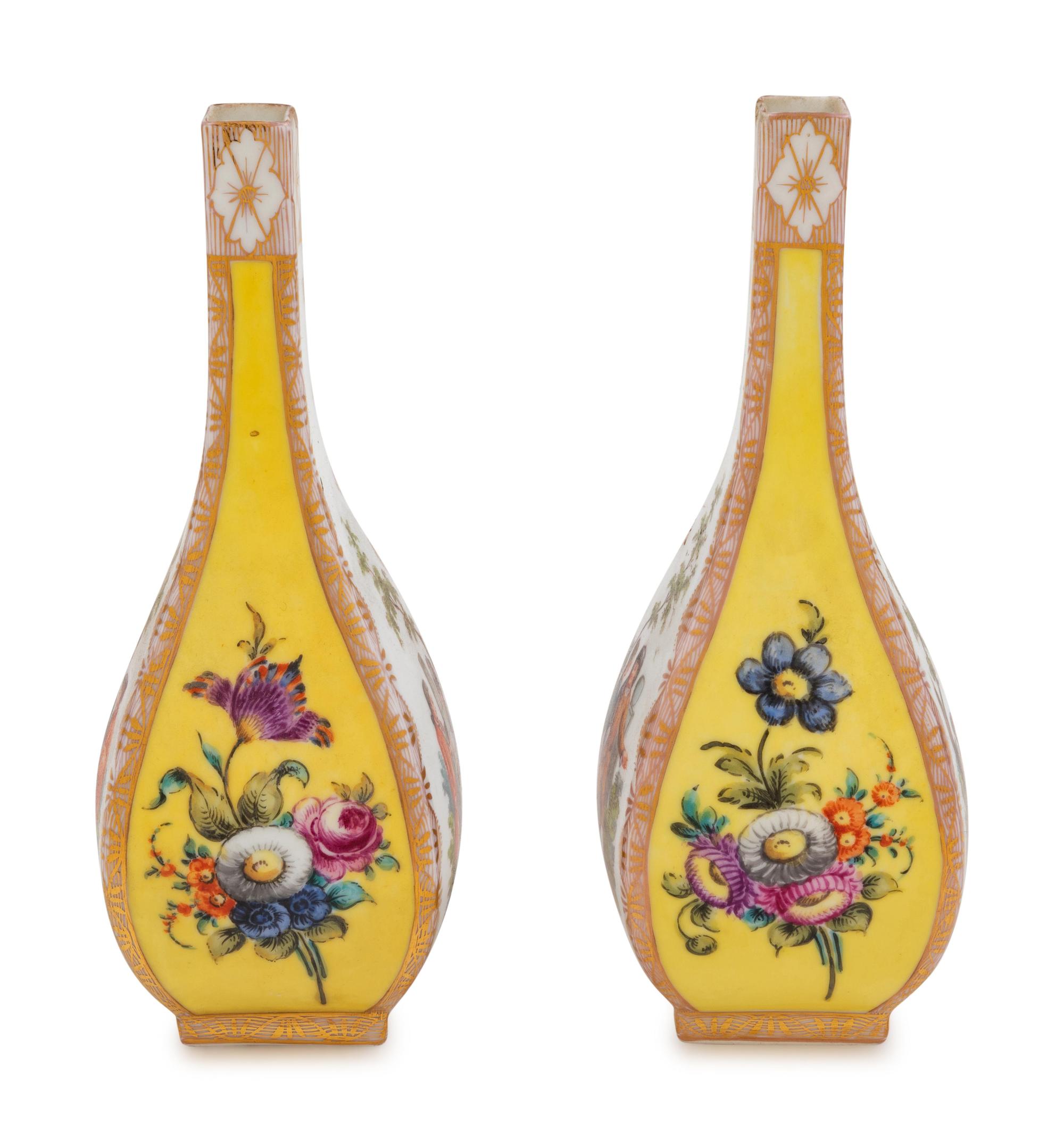 A Pair of Helena Wolfsohn Dresden Porcelain Vases