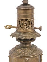 A Pair of French Gilt Metal Fluid Lamps Converted to Electricity