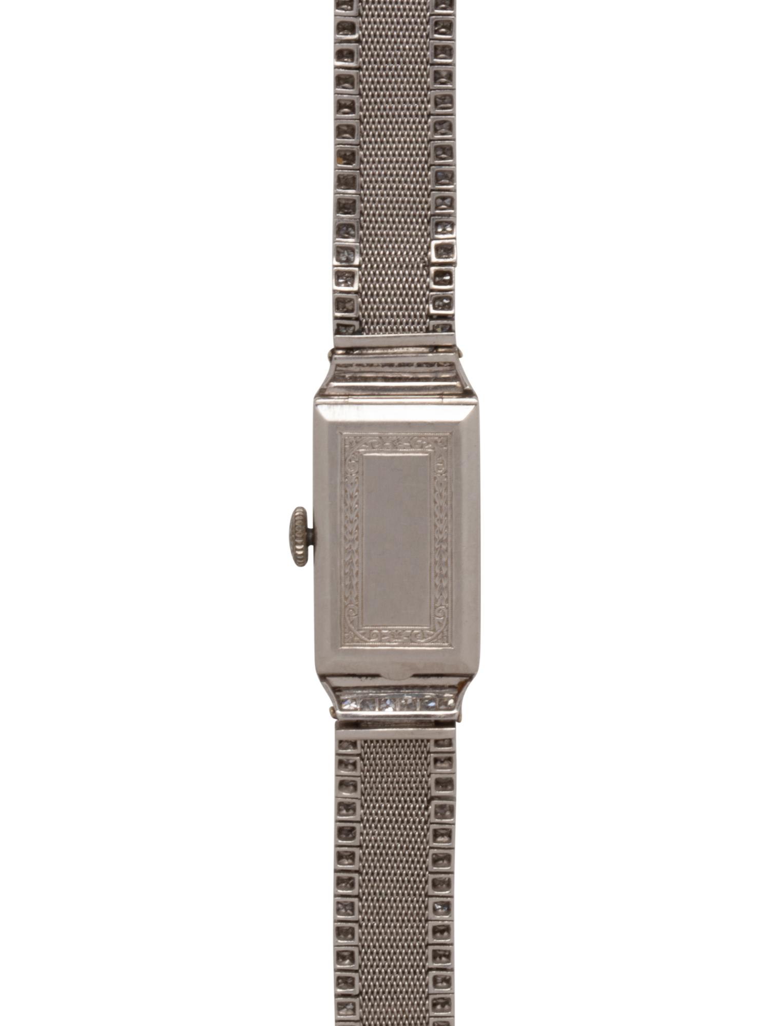 VACHERON & CONSTANTIN, PLATINUM AND DIAMOND WRISTWATCH