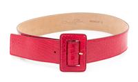 An Oscar de le Renta Red Skin Belt, 36" x 2".