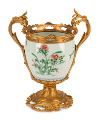 A Continental Gilt Bronze Mounted Chinese Porcelain Vase