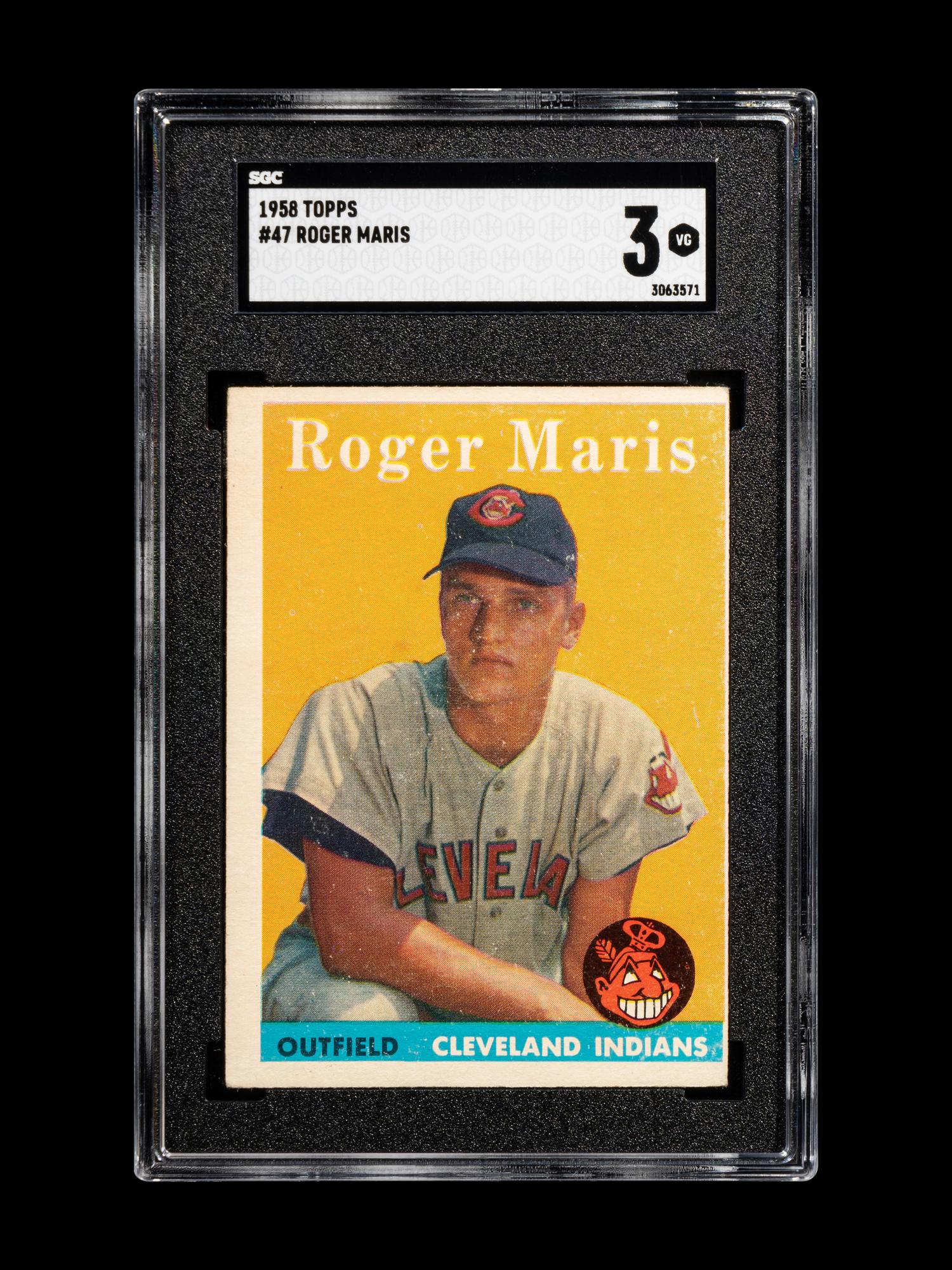 A 1958 Topps Roger Maris Rookie Baseball Card No. 47 (SGC 3 VG)