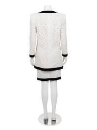 Givenchy Haute Couture Velvet Trimmed Eyelet Skirt Ensemble, 1980-90s